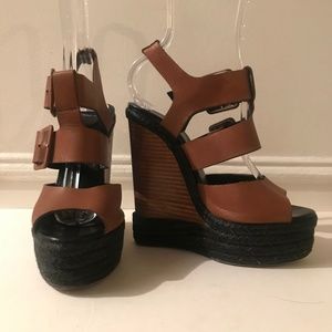 PIERRE HARDY BROWN & BLACK ESPADRILLE WEDGE